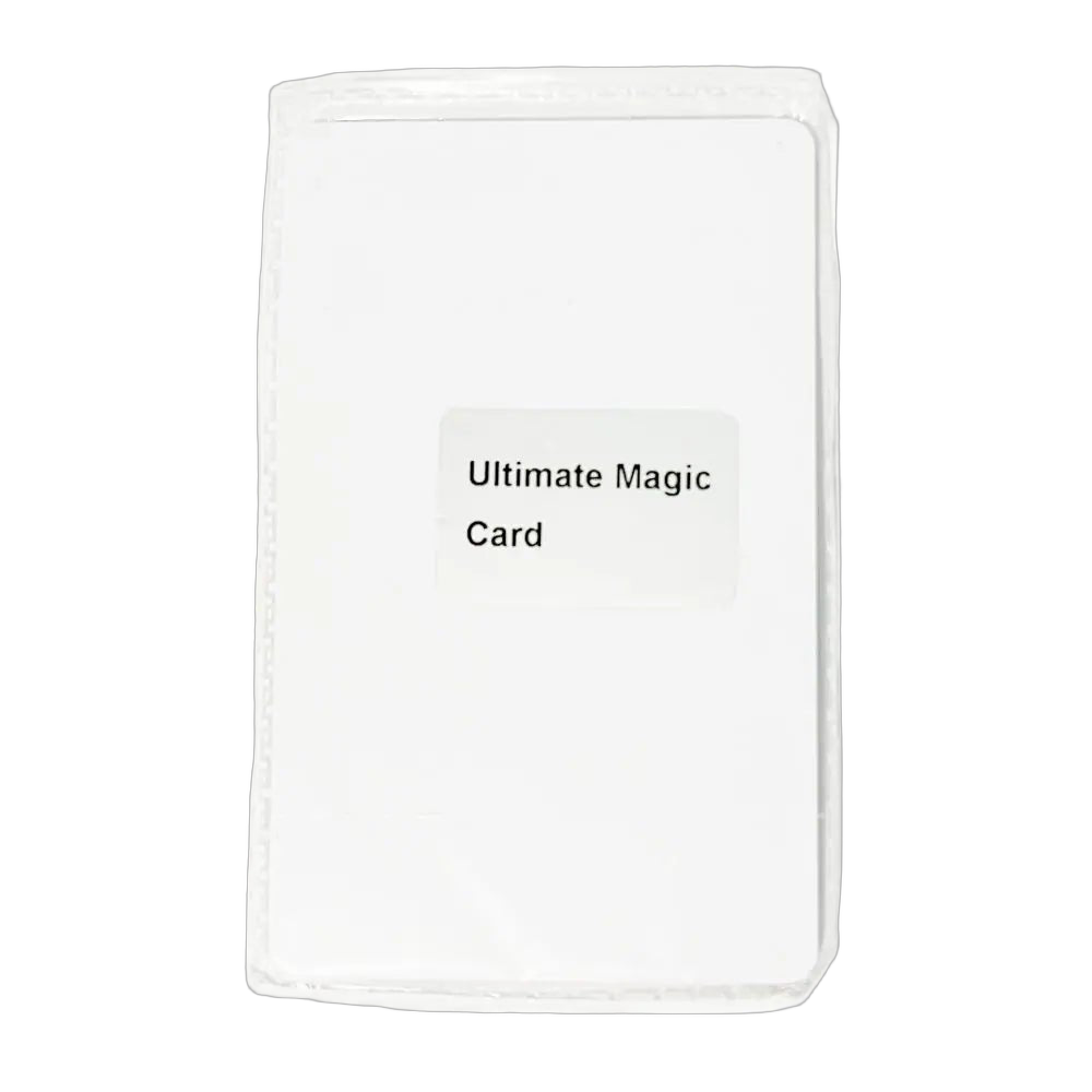 Ultimate Magic Card - белая RFID-карта в прозрачном плёночном чехле с наклейкой с названием