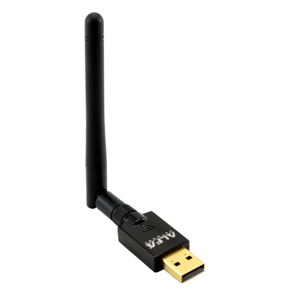 ALFA Network AWUS036ACS USB-WLAN-Adapter - schwarz, mit abnehmbarer Rundstrahlantenne und vergoldetem USB-Stecker