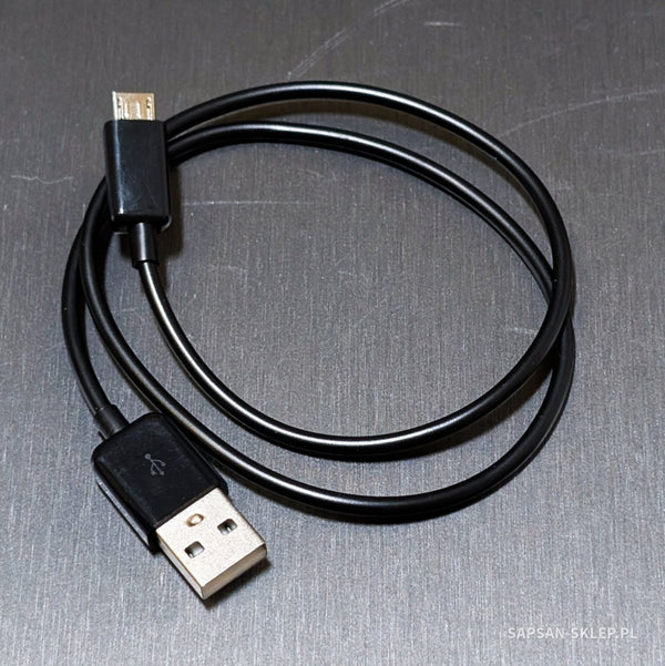 Evil Crow Cable BadUSB - czarny zwinięty kabel z wtykami USB-A i micro-USB