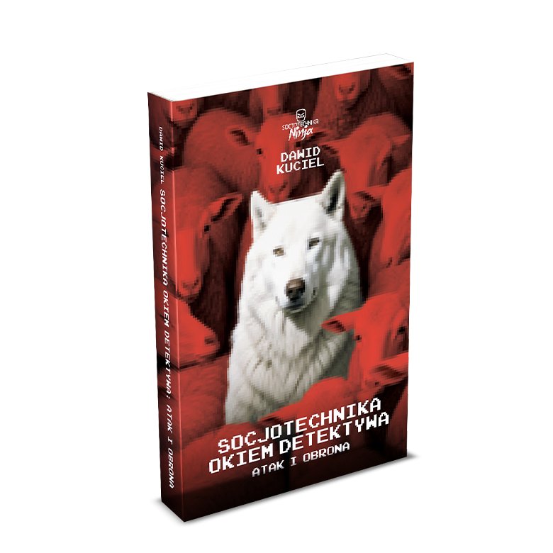 Das Buch Socjotechnika okiem detektywa - atak i obrona von Dawid Kuciel aufrecht stehend, Ansicht der Vorderseite