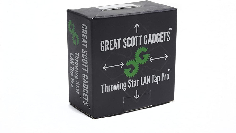 Упаковка Great Scott Gadgets Throwing Star LAN Tap Pro - чёрная коробка с логотипом и названием продукта