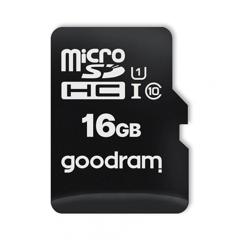 Czarna karta microSD Goodram 16 GB microSDHC UHS-I U1 class 10, zbliżenie