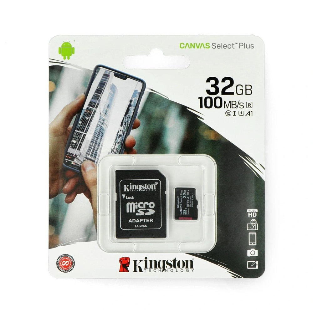 Kingston Canvas Select Plus microSD-Karte 32 GB mit SD-Adapter in einer Blisterverpackung, Angabe 100 MB/s