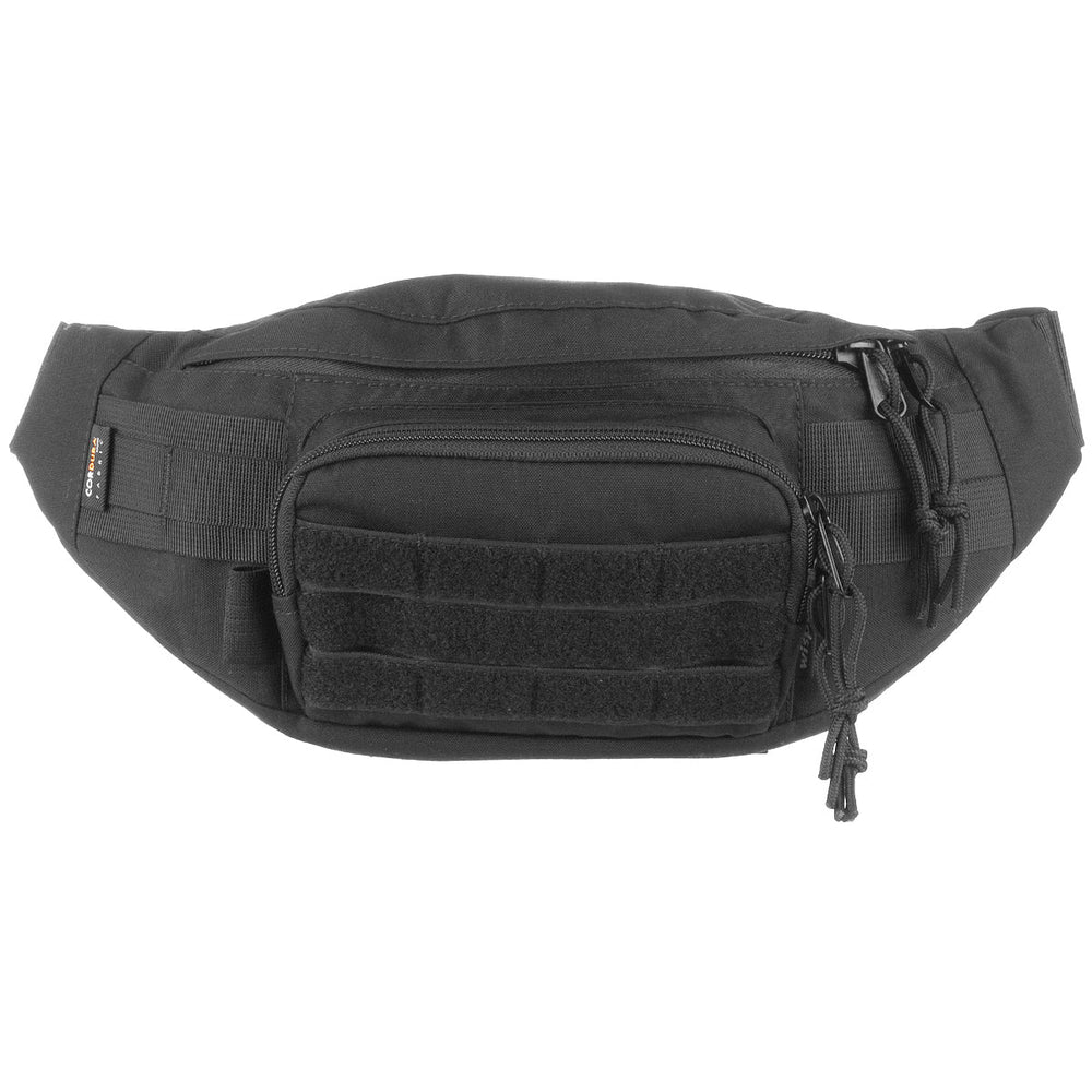 Wisport Gekon tactical waist pack - black hip bag with MOLLE webbing, a hook-and-loop panel and zip pockets