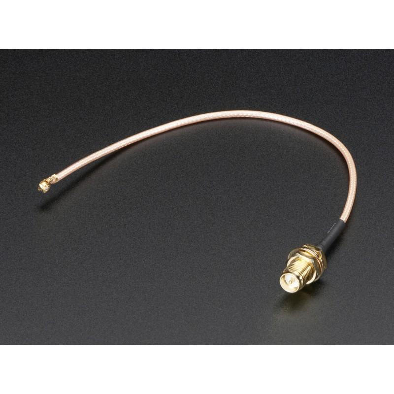 Koncentryczny przewód pigtail ze złoconym złączem RP-SMA i miniaturowym złączem u.FL, długość 20 cm