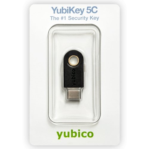 Yubico YubiKey 5C Blister mit einem schwarzen USB-C-Schlüssel, The #1 Security Key Kennzeichnung