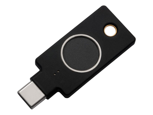YubiKey Bio z USB-C - czarny klucz bezpieczeństwa z czytnikiem linii papilarnych i otworem na brelok