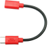 Czerwono-czarny krótki kabel PortaPow Data Blocker USB-C z wtykiem i gniazdem USB-C, blokuje transfer danych