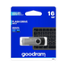 Flash disk GoodRam Twister 16 GB USB 2.0 v blistru, černo-stříbrný otočný disk s doživotní zárukou