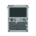 uConsole Kit RPI-CM5 8GB - передняя сторона, серебристый алюминиевый корпус с QWERTY-клавиатурой