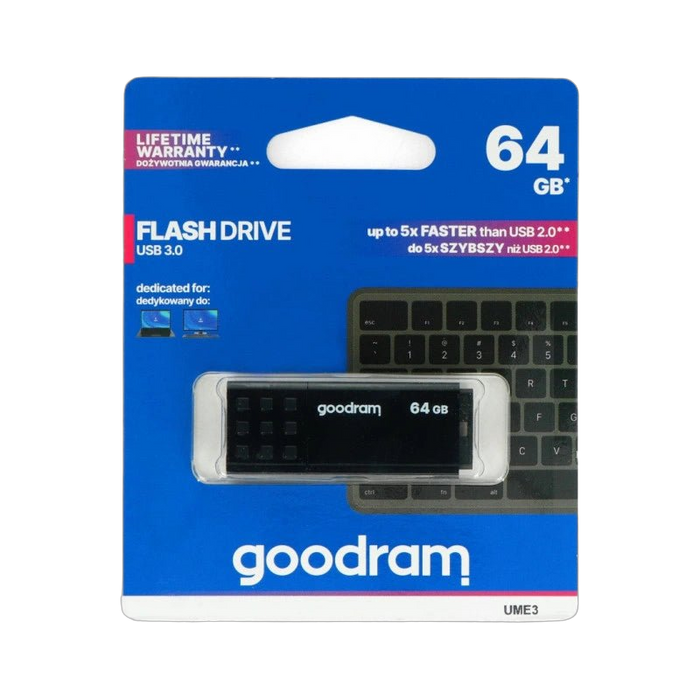 GoodRam Flash Drive - pamięć USB 3.0 Pendrive - UME3 czarny 64GB