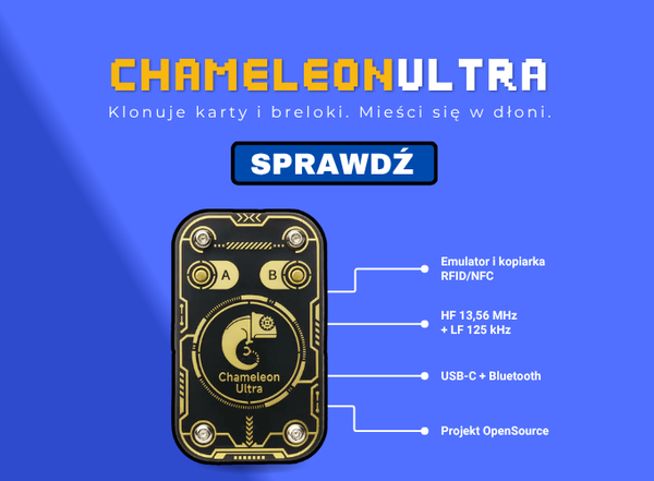 Baner ChameleonUltra ProxGrind - kieszonkowy emulator i kopiarka kart RFID/NFC