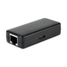 Hak5 Plunder Bug - eine kleine schwarze Box mit einem RJ45-Port an einem Ende, einem USB-C-Port an der Seite und einer grünen Status-LED oben, auf weißem Hintergrund