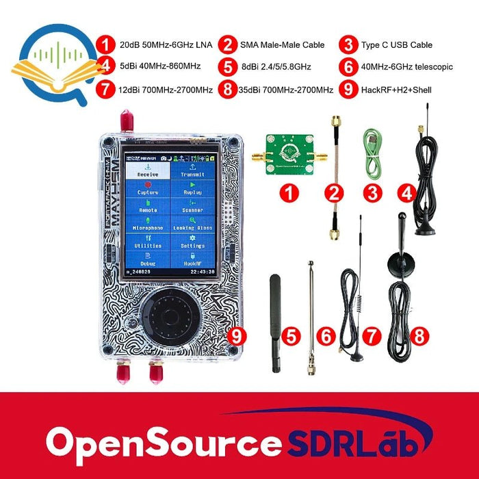 HackRF One с PortaPack H4M Mayhem - полный комплект