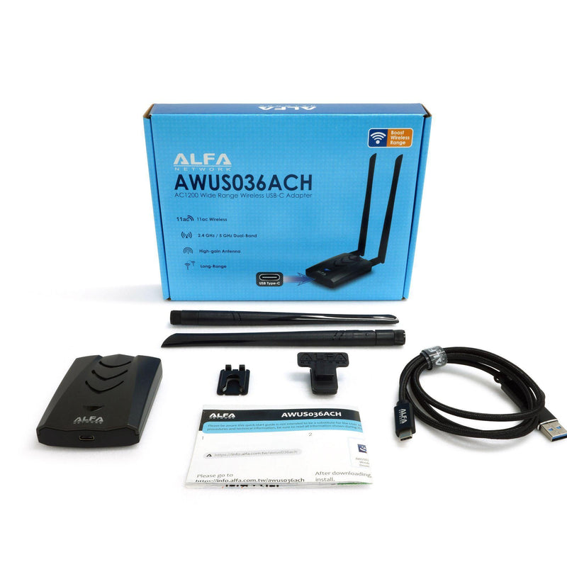 Alfa AWUS036ACH-C AC1200 USB TYP C Wi-Fi Adapter - Sapsan Sklep