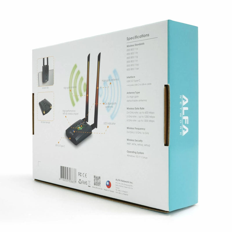 Alfa AWUS036AXML USB TYP C Wi-Fi Adapter - Sapsan Sklep