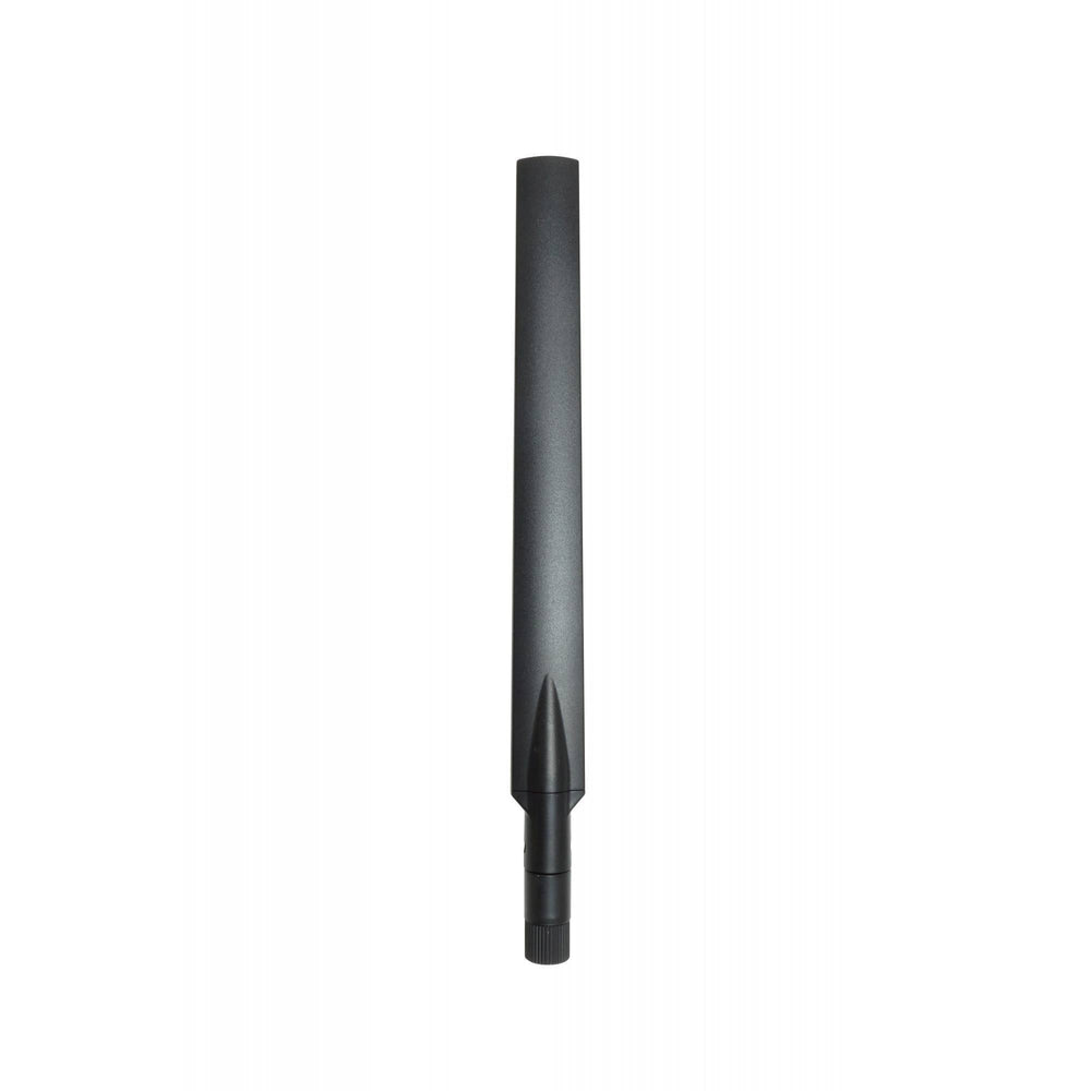 Black flat Alfa Network ARS-25-57A 2.4/5 GHz Wi-Fi antenna positioned vertically, with RP-SMA connector and hinge