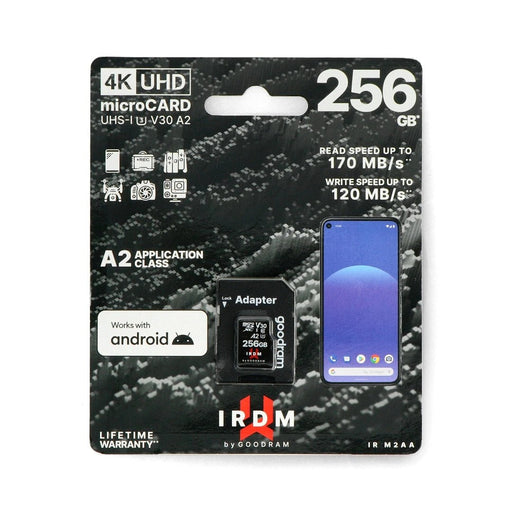 Karta pamięci Goodram IR-M2AA microSD 256GB 170MB/s UHS-I klasa U3 z adapterem - Sapsan Sklep