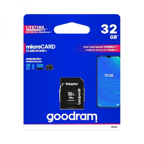 Karta pamięci Goodram M1AA microSD 32GB 100MB/s UHS-I klasa 10 z adapterem - Sapsan Sklep
