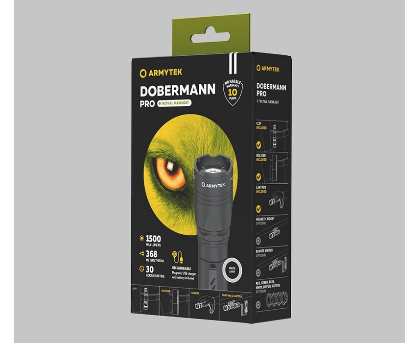 Latarka taktyczna Armytek Dobermann PRO MAGNET USB - Sapsan Sklep