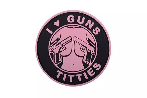 Naszywka 3D - I Love Guns Titties - różowa - Sapsan Sklep