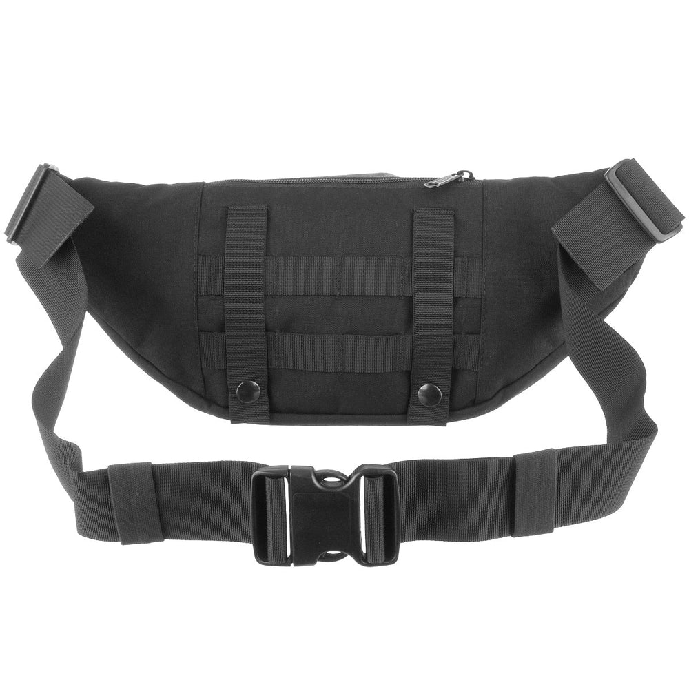 Wisport Gekon tactical waist pack from the back - a MOLLE panel and an adjustable hip belt with a buckle