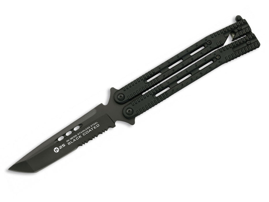 Nóż motylek K25 36215 Balisong Black Serr - Sapsan Sklep