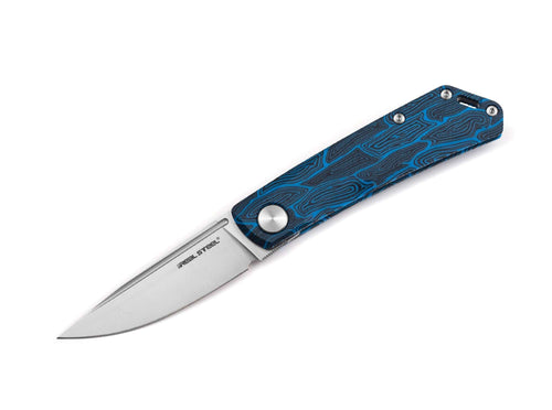 Nóż Real Steel Luna Damast G10 Sky Blue Boker EX - Sapsan Sklep