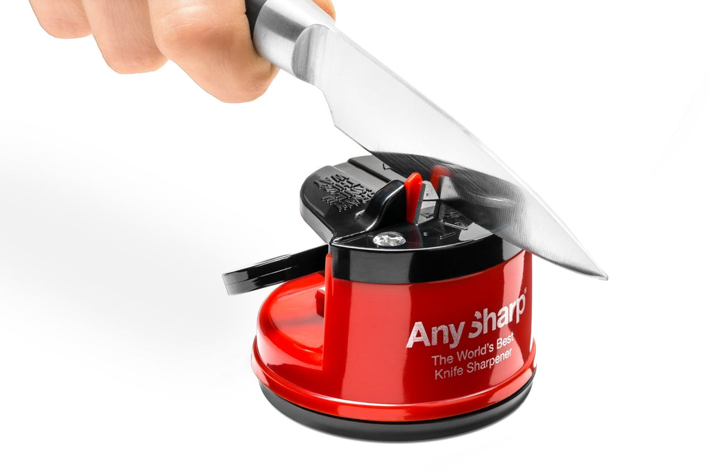 AnySharp Pro Safer Hands-Free Knife Sharpener, Red