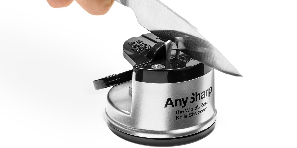 AnySharp Editions - World's Best Knife Sharpener - for Knives and Serrated Blades - Gray