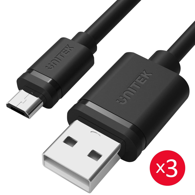 Unitek zestaw przewodów microUSB - USB A 3 x 0,3m - Sapsan Sklep